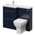 Napoli 390 Deep Blue 1100mm 2 Drawer Vanity Unit Toilet Suite with Square Left Hand Lucia Basin Right Hand View thumbnail