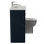 Napoli 390 Deep Blue 1100mm 2 Drawer Vanity Unit Toilet Suite with Square Left Hand Lucia Basin Side View thumbnail