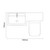 Napoli 390 Deep Blue 1100mm 2 Drawer Vanity Unit Toilet Suite with Square Left Hand Lucia Basin Top Down Dimensions thumbnail