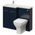 Napoli 390 Deep Blue 1100mm 2 Door Vanity Unit Toilet Suite with Square Left Hand Lucia Basin Right Hand View thumbnail