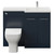 Napoli 390 Deep Blue 1100mm 2 Door Vanity Unit Toilet Suite with Square Right Hand Lucia Basin Front View thumbnail