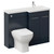 Napoli 390 Deep Blue 1100mm 2 Door Vanity Unit Toilet Suite with Square Right Hand Lucia Basin Left Hand View thumbnail