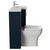 Napoli 390 Deep Blue 1100mm 2 Door Vanity Unit Toilet Suite with Square Right Hand Lucia Basin Side View thumbnail