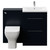 Napoli 460 Deep Blue 1100mm 2 Drawer Vanity Unit Toilet Suite with Glide Basin Front View