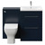 Napoli 460 Deep Blue 1100mm 2 Drawer Vanity Unit Toilet Suite with Glide Basin Front View thumbnail