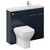 Napoli 250 Deep Blue 1000mm 2 Door Vanity Unit Toilet Suite with Square Silvo Basin Left Hand View thumbnail