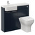 Napoli 250 Deep Blue 1000mm 2 Door Vanity Unit Toilet Suite with Left Hand Round Rico Semi Recessed Basin Left Hand View thumbnail