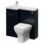 Napoli 390 Deep Blue 900mm Single Door Vanity Unit Toilet Suite with Left Hand Square Lucia Basin Right Hand View thumbnail