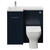 Napoli 390 Deep Blue 900mm Single Door Vanity Unit Toilet Suite with Left Hand Square Lucia Basin Front View thumbnail