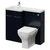 Napoli 390 Deep Blue 1000mm 2 Door Vanity Unit Toilet Suite with Left Hand Square Lucia Basin Right Hand View thumbnail