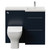 Napoli 390 Deep Blue 1000mm 2 Drawer Vanity Unit Toilet Suite with Right Hand Square Lucia Basin Front View thumbnail