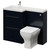 Napoli 460 Deep Blue 1100mm 2 Drawer Vanity Unit Toilet Suite with Left Hand Square Lucia Basin Right Hand View thumbnail