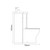 Napoli 390 Deep Blue 1500mm 3 Door Vanity Unit Toilet Suite with Right Hand Square Lucia Basin Side on Dimensions thumbnail