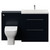 Napoli 390 Cento Deep Blue 1400mm 2 Drawer Vanity Unit Toilet Suite with Glide Basin Front View