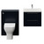 Napoli 390 Cento Deep Blue 1200mm Wall Mounted 2 Drawer Vanity Unit and Toilet Suite with Glide Basin Front View