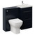 Napoli 390 Cento Deep Blue 1100mm 2 Drawer Vanity Unit Toilet Suite with Glide Basin Left Hand View thumbnail