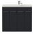Napoli 250 Gloss Grey 1000mm 4 Door Vanity Unit with Square Silvo Basin Front View thumbnail