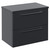 Napoli 390 Gloss Grey 600mm Wall Mounted 2 Drawer Vanity Unit for Countertop Basins Left Hand View thumbnail
