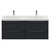 Napoli 390 Gloss Grey 1200mm Wall Mounted 4 Drawer Vanity Unit with Double Glide Basins Front View thumbnail