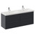 Napoli 390 Gloss Grey 1200mm Wall Mounted 4 Drawer Vanity Unit with Double Glide Basins Left Hand View