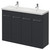 Napoli 390 Gloss Grey 1200mm 4 Door Vanity Unit with Double Glide Basins Right Hand View thumbnail