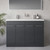 Napoli 390 Gloss Grey 1200mm 4 Door Vanity Unit with Double Glide Basins Lifestyle Image thumbnail