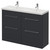Napoli 390 Gloss Grey 1200mm 4 Drawer Vanity Unit with Double Glide Basins Right Hand View