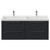 Napoli 390 Gloss Grey 1200mm Wall Mounted 4 Drawer Vanity Unit with Double Lucia Basins Front View thumbnail