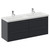Napoli 390 Gloss Grey 1200mm Wall Mounted 4 Drawer Vanity Unit with Double Lucia Basins Left Hand View