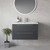 Napoli 390 Gloss Grey 800mm Wall Mounted 2 Drawer Vanity Unit with Arc Basin Lifestyle Image thumbnail