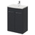Napoli 390 Gloss Grey 600mm 2 Door Vanity Unit with Arc Basin Right Hand View thumbnail