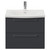 Napoli 390 Gloss Grey 600mm Wall Mounted 2 Drawer Vanity Unit with Arc Basin Front View