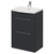 Napoli 390 Gloss Grey 600mm 2 Drawer Vanity Unit with Arc Basin Right Hand View thumbnail