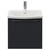 Napoli 390 Gloss Grey 500mm Wall Mounted Single Drawer Vanity Unit with Arc Basin Front View thumbnail