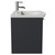 Napoli 390 Gloss Grey 500mm Wall Mounted Single Drawer Vanity Unit with Arc Basin Side View