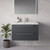 Napoli 460 Gloss Grey 800mm Wall Mounted 2 Drawer Vanity Unit with Glide Basin Lifestyle Image thumbnail