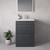 Napoli 460 Gloss Grey 600mm 2 Drawer Vanity Unit with Glide Basin Lifestyle Image thumbnail