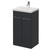 Napoli 390 Gloss Grey 500mm 2 Door Vanity Unit with Glide Basin Right Hand View