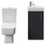 Napoli Cube Gloss Grey 400mm Single Door Vanity Unit and Toilet Suite with Align Basin Front View thumbnail