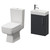 Napoli Cube Gloss Grey 400mm Single Door Wall Mounted Vanity Unit and Toilet Suite with Align Basin Right Hand View