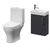 Napoli Cube Gloss Grey 400mm Single Door Wall Mounted Vanity Unit and Jubilee Toilet Suite with Align Basin Right Hand View thumbnail