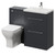 Napoli 390 Gloss Grey 1100mm 2 Drawer Vanity Unit Toilet Suite with Glide Basin Right Hand View thumbnail