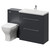 Napoli 390 Gloss Grey 1300mm 2 Drawer Vanity Unit Toilet Suite with Glide Basin Right Hand View thumbnail