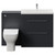 Napoli 390 Gloss Grey 1300mm 2 Drawer Vanity Unit Toilet Suite with Glide Basin Front View