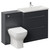 Napoli 390 Gloss Grey 1300mm 2 Drawer Vanity Unit Toilet Suite with Glide Basin Left Hand View thumbnail
