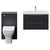 Napoli 390 Gloss Grey 1300mm Wall Mounted 2 Drawer Vanity Unit and Toilet Suite with Glide Basin Front View