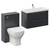 Napoli 390 Gloss Grey 1300mm Wall Mounted 2 Drawer Vanity Unit and Toilet Suite with Glide Basin Left Hand View thumbnail