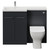 Napoli 390 Gloss Grey 1100mm 2 Door Vanity Unit Toilet Suite with Square Left Hand Lucia Basin Front View thumbnail