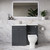 Napoli 390 Gloss Grey 1100mm 2 Door Vanity Unit Toilet Suite with Square Left Hand Lucia Basin Lifestyle Image thumbnail
