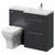 Napoli 390 Gloss Grey 1100mm 2 Drawer Vanity Unit Toilet Suite with Square Right Hand Lucia Basin Right Hand View thumbnail